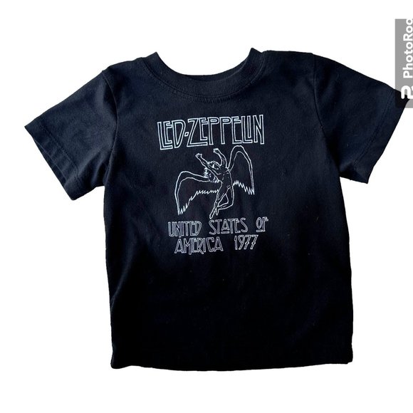 NWOT Led Zeppelin T Shirt  18M Months Black United States America 1977 T… - Picture 2 of 11